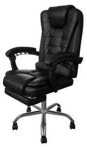 Scaun de birou cu suport pentru picioare Malatec 26195 – Scaun ergonomic negru