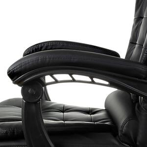 Scaun de birou cu suport pentru picioare Malatec 26195 – Scaun ergonomic negru
