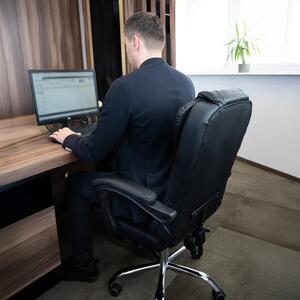 Scaun de birou cu suport pentru picioare Malatec 26195 – Scaun ergonomic negru