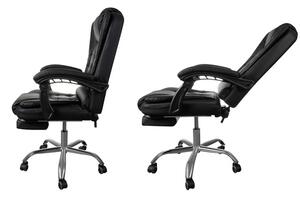 Scaun de birou cu suport pentru picioare Malatec 26195 – Scaun ergonomic negru