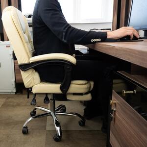 Scaun de birou cu suport pentru picioare Malatec 23287 – Scaun ergonomic bej