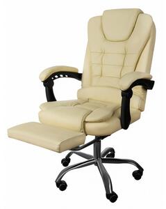 Scaun de birou cu suport pentru picioare Malatec 23287 – Scaun ergonomic bej