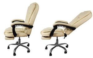 Scaun de birou cu suport pentru picioare Malatec 23287 – Scaun ergonomic bej