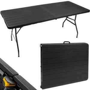 Masă de grădină pliabilă 180 cm – Neagră, pentru catering și picnic