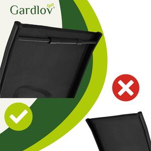 Set mobilier balcon Gardlov – Masă cu 2 scaune pentru terasă și grădină, negru