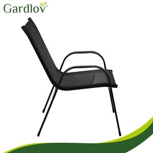 Set mobilier balcon Gardlov – Masă cu 2 scaune pentru terasă și grădină, negru