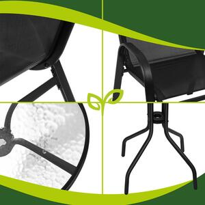 Set mobilier balcon Gardlov – Masă cu 2 scaune pentru terasă și grădină, negru