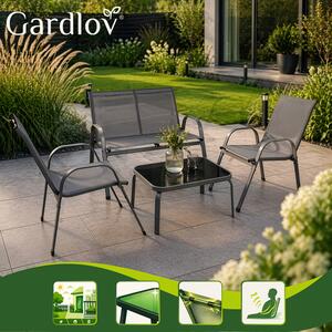 Set mobilier balcon Gardlov – Masă și scaune pentru terasă și grădină, gri