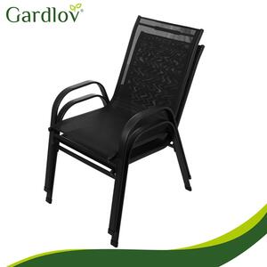 Set mobilier balcon Gardlov – Masă cu 2 scaune pentru terasă și grădină, negru