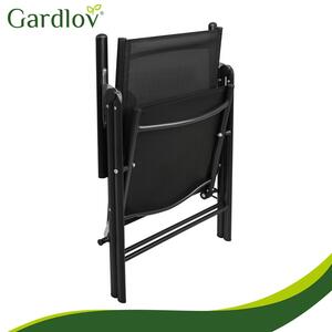 Scaune de grădină pliabile Gardlov – 2 bucăți, negre pentru terasă și grădină