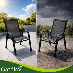 Set mobilier balcon Gardlov – Masă cu 2 scaune pentru terasă și grădină, negru