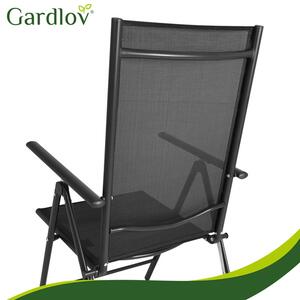 Scaune de grădină pliabile Gardlov – 2 bucăți, negre pentru terasă și grădină