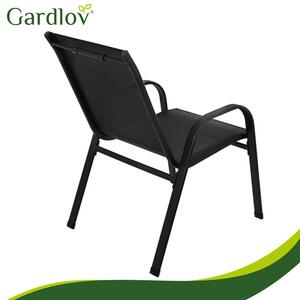 Set mobilier balcon Gardlov – Masă cu 2 scaune pentru terasă și grădină, negru