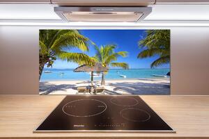 Sticlă printata bucătărie plaja Mauritius