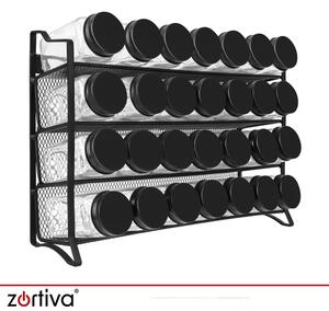 Set recipiente și organizator pentru condimente 28 bucăți - borcane de depozitare Zortiva