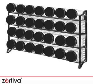 Set recipiente și organizator pentru condimente 28 bucăți - borcane de depozitare Zortiva