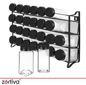 Set recipiente și organizator pentru condimente 28 bucăți - borcane de depozitare Zortiva