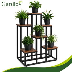 Suport pentru flori cu 6 rafturi și jardinieră - raft din lemn pentru ghivece Gardlov 67 cm