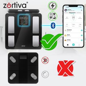 Cântar inteligent de baie și analizor corporal - cântar electronic de persoane Zortiva 26893
