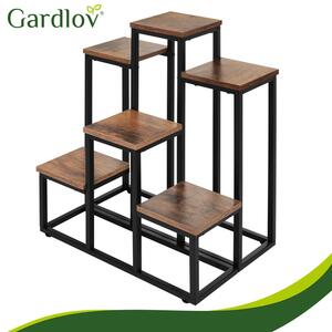 Suport pentru flori cu 6 rafturi și jardinieră - raft din lemn pentru ghivece Gardlov 67 cm