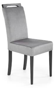 Scaun CLARION 2, gri/negru, stofa catifelata/lemn, 42x58x97 cm