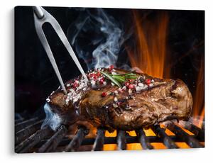 Tablou cu steac pe grill (70x50 cm)