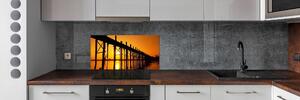 Sticlă bucătărie Podul apus de soare