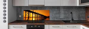 Sticlă bucătărie Podul apus de soare