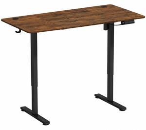 HOMCOM Birou standing electric reglabil, maro rustic | Aosom Romania