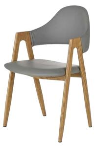 Scaun K247, gri/stejar miere, piele ecologica/metal, 51x51x80 cm