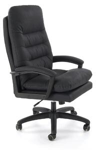Scaun birou HARBOR, negru, piele ecologica, 65x72x112-118 cm