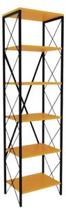 Etajera SUADIYE, galben/negru, PAL melaminat/metal, 50x30x180 cm