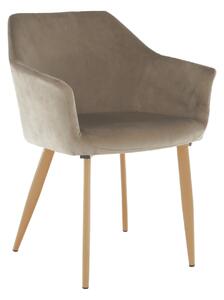 Scaun ODOVEL, grej/fag, stofa catifelata/metal, 56x63x82 cm