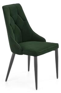Scaun K365, verde inchis/negru, stofa catifelata/metal, 52x57x90 cm