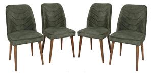 Set 4 scaune DALLAS 558 V4, verde/nuc, stofa catifelata/metal, 50x49x9