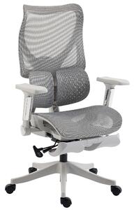 HOMCOM Scaun de birou ergonomic cu suport pentru picioare și plasă respirabilă, gri | Aosom Romania