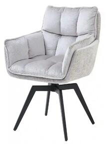 Scaun ALANI, gri/negru, stofa catifelata/metal, 64x65x89 cm