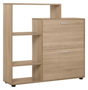 HOMCOM Dulap Pantofi Design Modern 20 Perechi pentru Hol in Lemn 101,5 x 25,5 x 98 cm | Aosom Romania