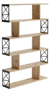 Etajera FRN-12032, stejar/negru, PAL melaminat/metal, 90x20x138 cm