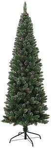 HOMCOM Brad de Crăciun Înzăpezit Înalt cu 618 Crengi, Brad Artificial de Crăciun cu Conuri și Bază, Ø70x180 cm, Verde | Aosom Romania