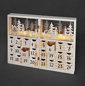 Calendar LED de Advent LED/2xAAA lemn Solight 1V244