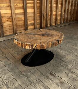 Măsuță de cafea stejar masiv „Black Onyx”” – 85x75x7 cm