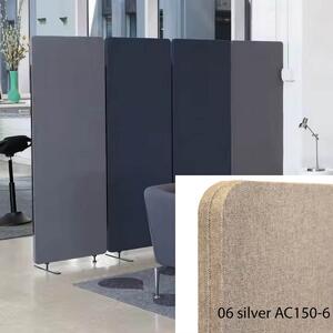 Bilnora panou despărțitor pentru birou 160x60x2,5 cm – Tapițat în Silver