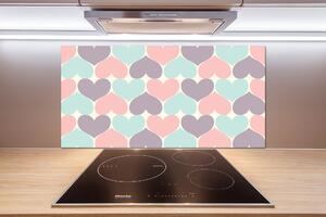 Panou sticlă decorativa bucătărie inimi pline de culoare