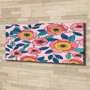 Tablou canvas flori roz