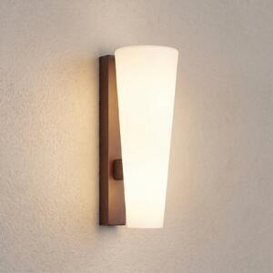 Lucande Lampa de perete pentru exterior cu LED Jovra, oțel Corten, înălțime 32, Maro / Rugină, Sticlă, Modern