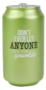 Pusculita decorativa Pufo din ceramica, Don't let anyone, 14 cm, verde