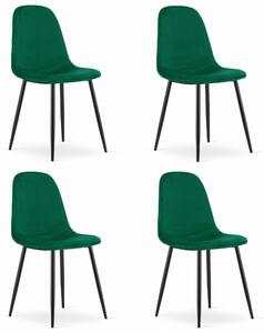 Set 4 Scaune Bucatarie/Dining Caddo Catifea Verde