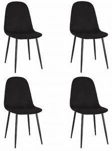 Set 4 Scaune Bucatarie/Dining Caddo Catifea Neagra