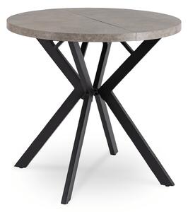 JAKS Masă rotundă extensibilă 80 - 160 cm beton negru Dorian